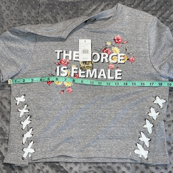 Honey & Sparkle medium t-shirt skirt sleeve lace up sides The Force Is Female - Picture 5 of 12